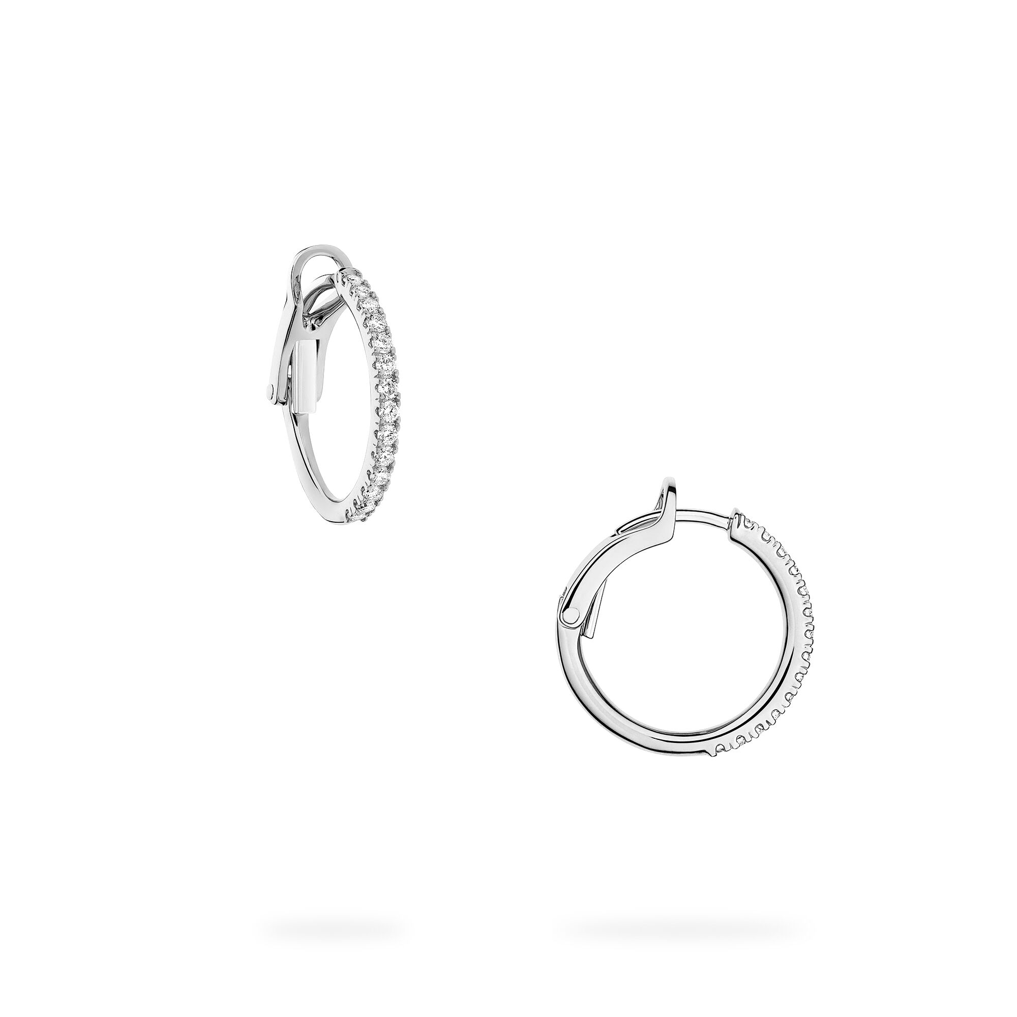 White gold diamond small hoop earrings sale